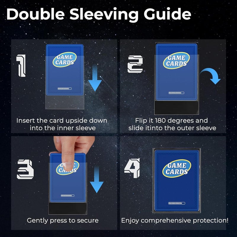 Fabmaker 500 حزمة أكمام داخلية، أكمام داخلية شفافة ممتازة للتغليف المزدوج، لحماية جميع بطاقاتك القياسية، بطاقات التداول، لا تتمزق 64x89 مم - Image 3